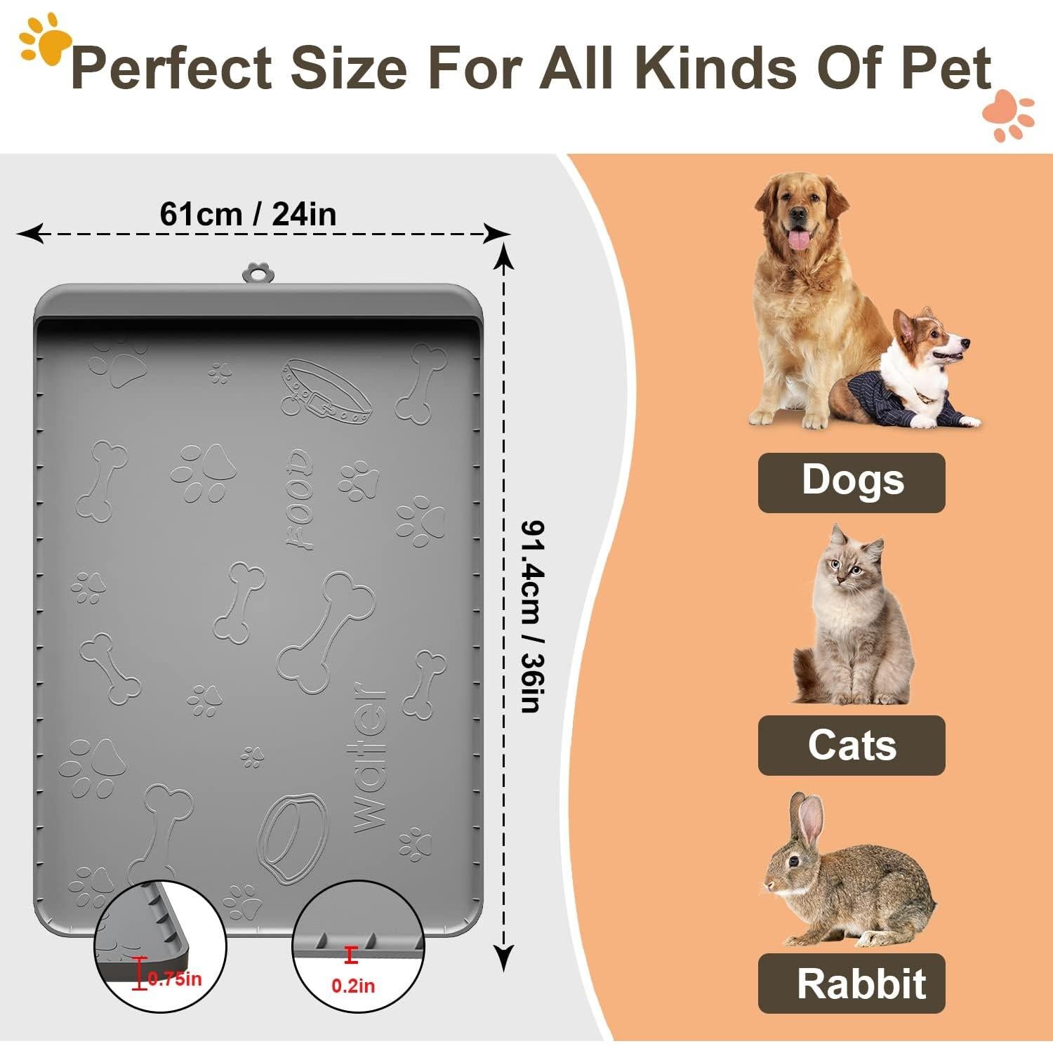 Alfombrilla de Silicona para Comida de Perro Carry360 91x61cm