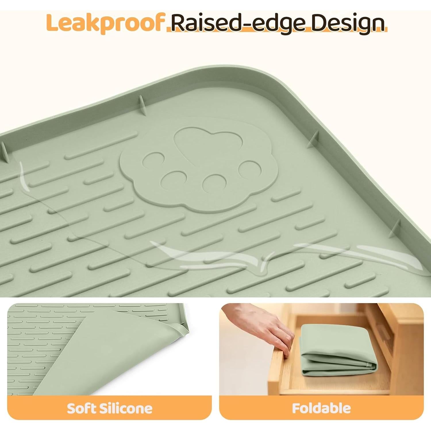 Alfombrilla de Silicona Antideslizante Bartuke 86x56cm Verde Claro