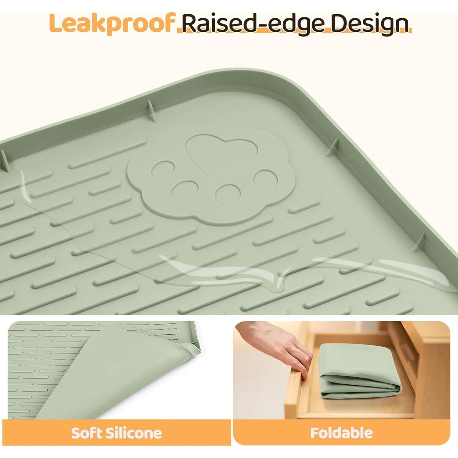 Alfombrilla de Silicona Antideslizante Bartuke 86x56cm Verde Claro