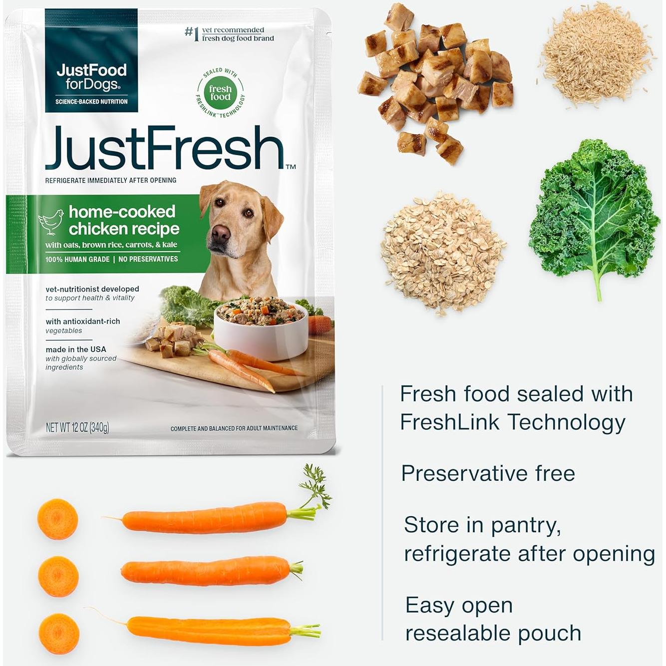 Comida Húmeda para Perros JustFoodForDogs Pollo 340g