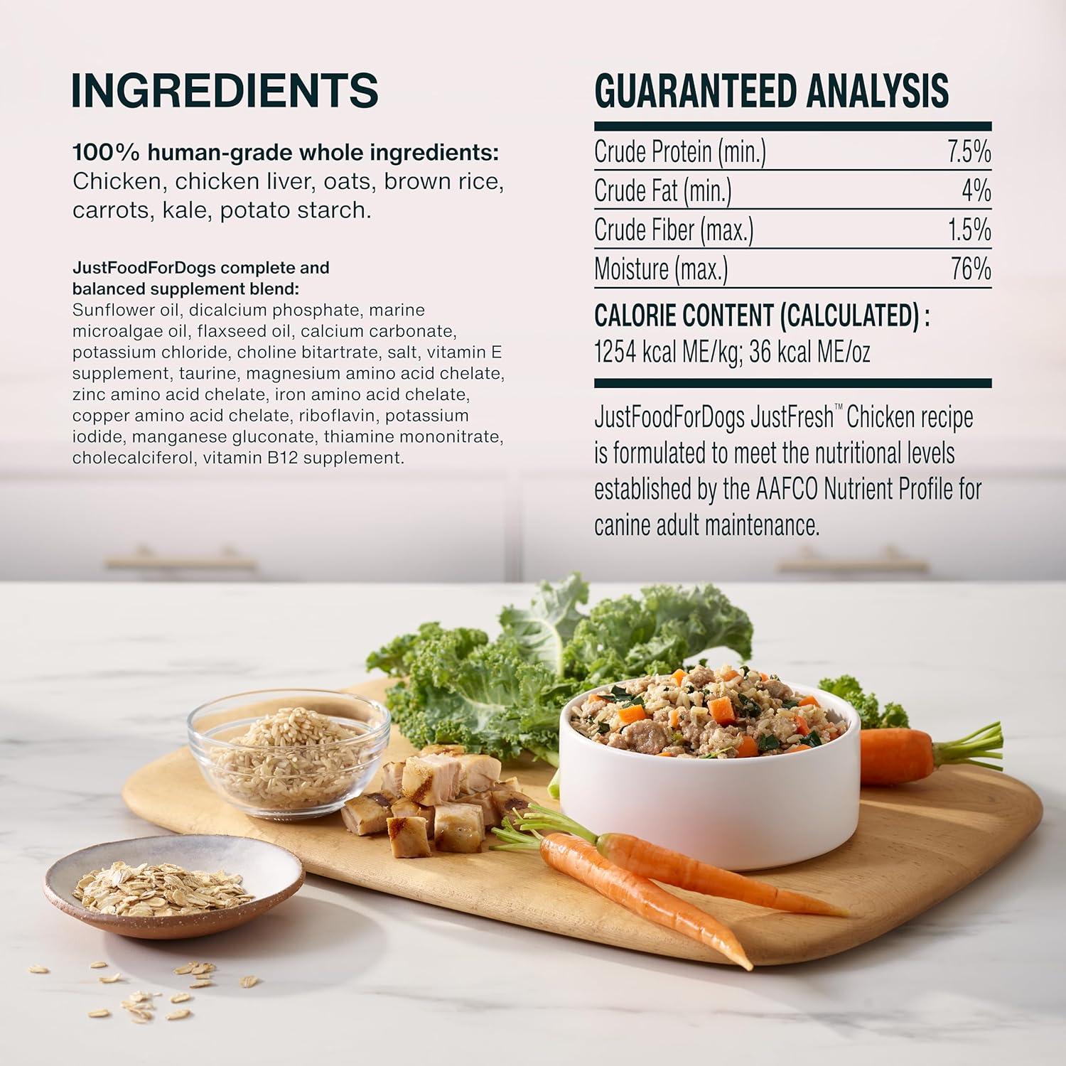 Comida Húmeda para Perros JustFoodForDogs Pollo 340g