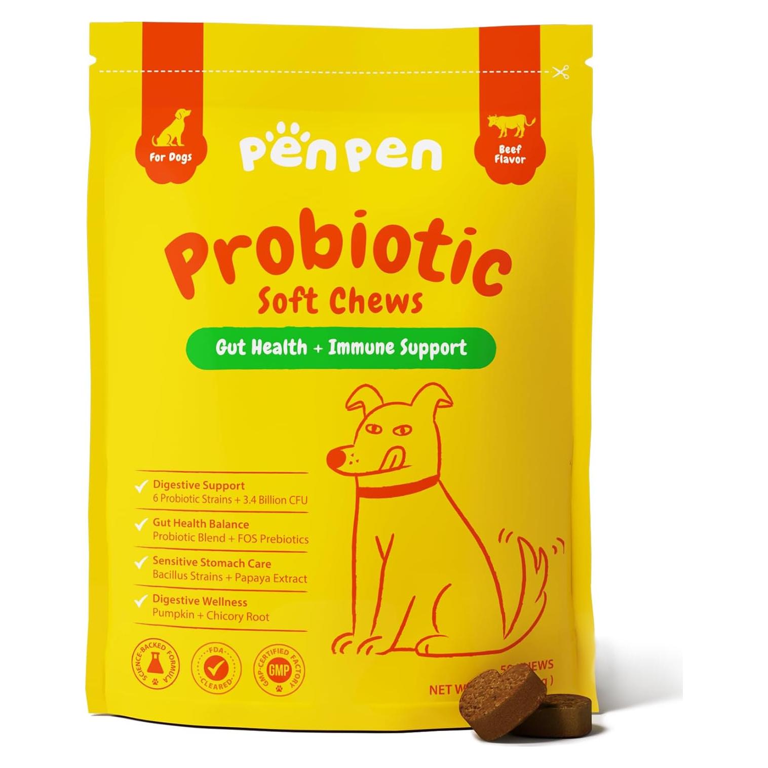 Probioticos para Perros PENPEN 50 Masticables Salud Digestiva