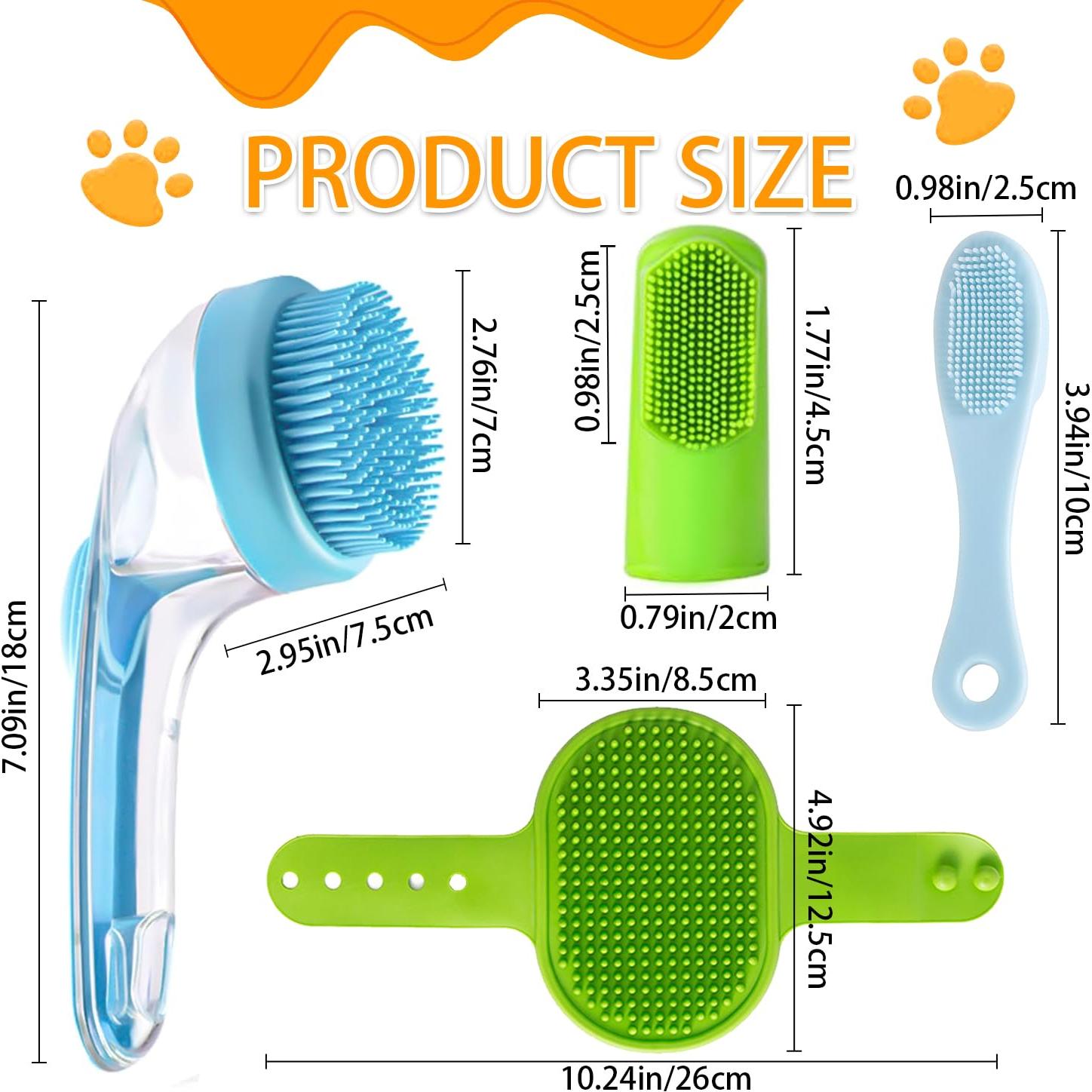 Juego de 7 Cepillos para Baño de Mascotas WUMUTI Azul