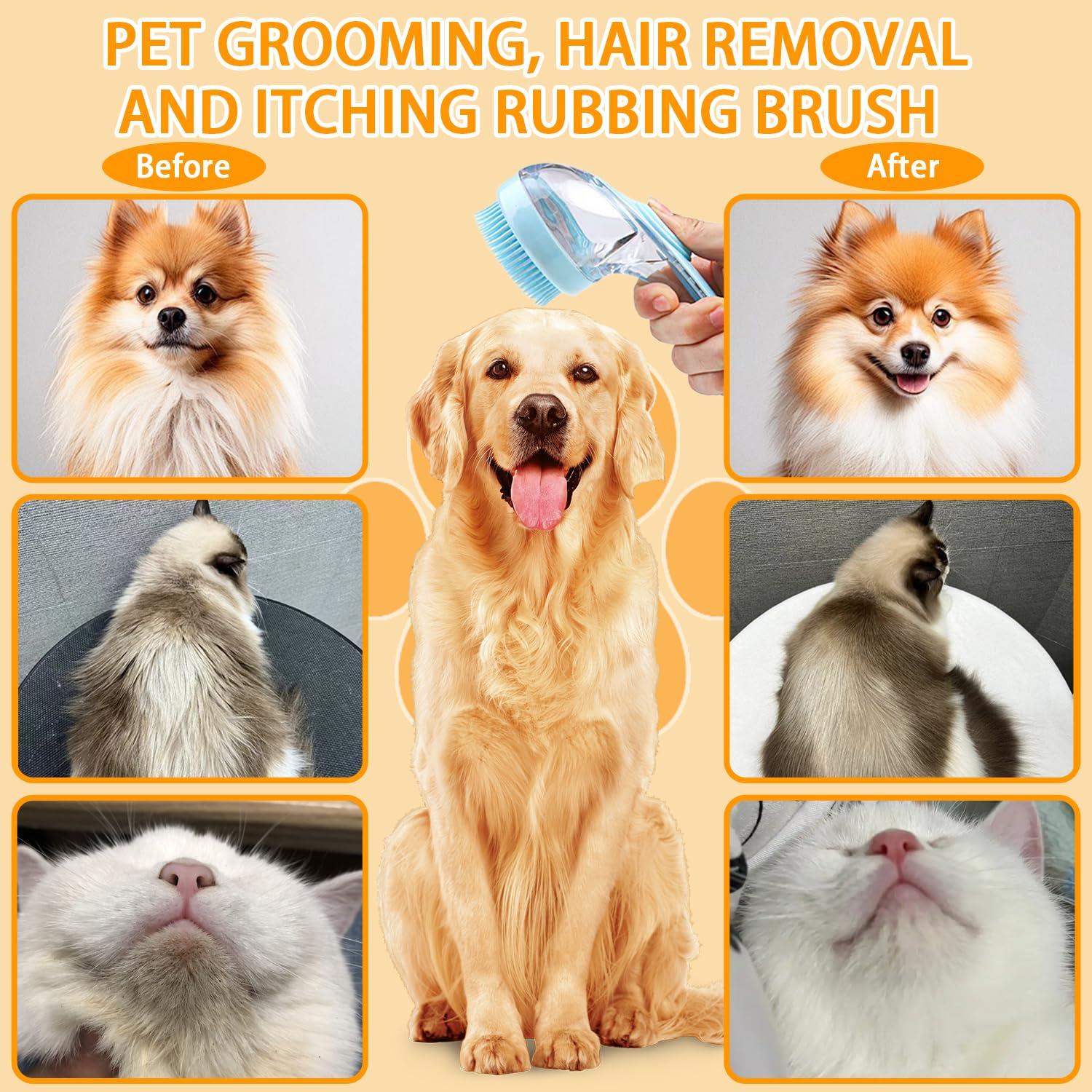 Juego de 7 Cepillos para Baño de Mascotas WUMUTI Azul