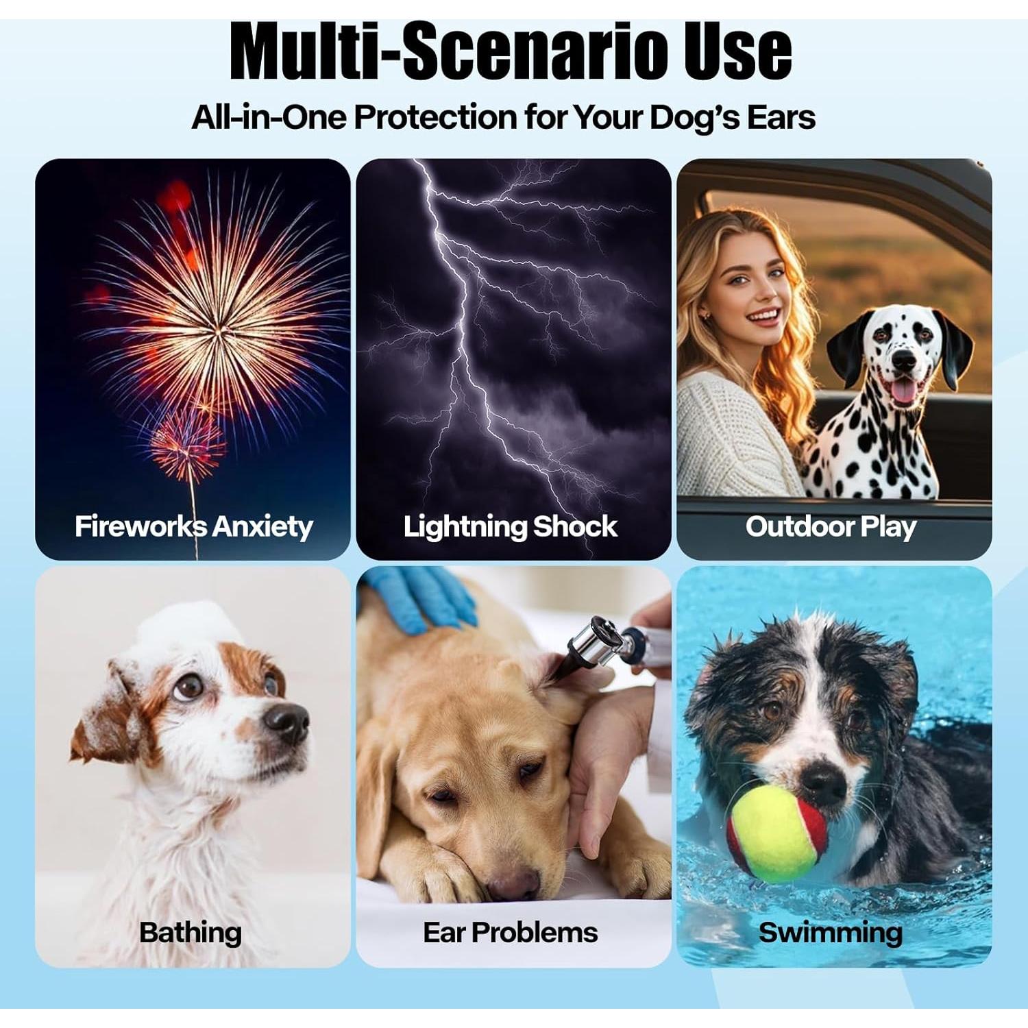 Orejeras para Perros AOOLMOL - Protección Auditiva y Alivio de Ansiedad