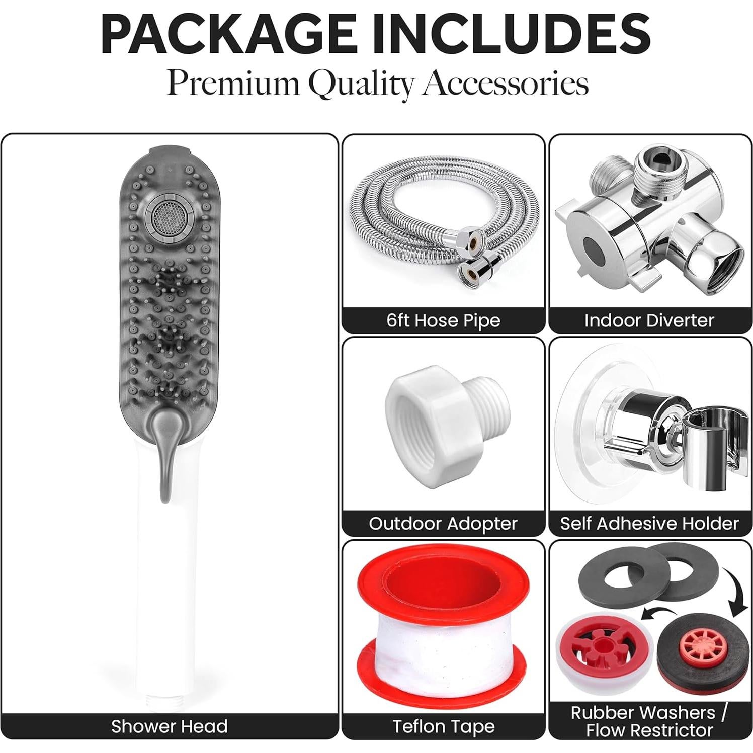 Accesorio de Ducha para Perros GROSNO con Manguera 2.44m