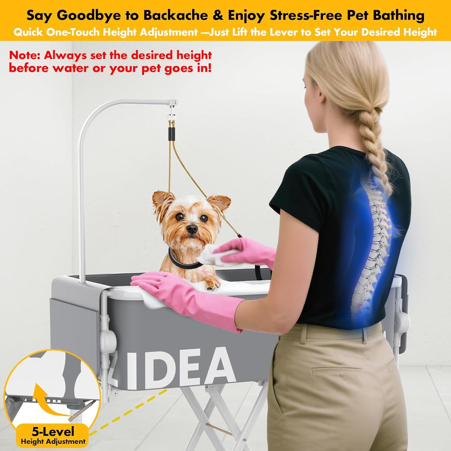 Bañera y Mesa de Aseo Portátil PAWZIDEA 2 en 1 84 cm