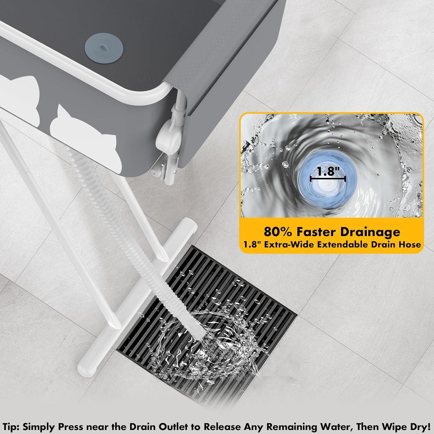 Bañera y Mesa de Aseo Portátil PAWZIDEA 2 en 1 84 cm