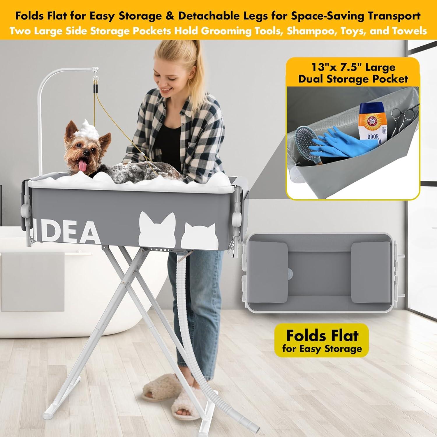 Bañera y Mesa de Aseo Portátil PAWZIDEA 2 en 1 84 cm