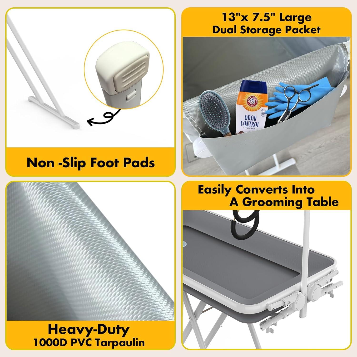 Bañera y Mesa de Aseo Portátil PAWZIDEA 2 en 1 84 cm