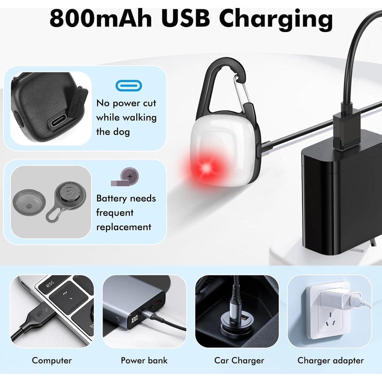 Luces LED Recargables para Perros POEEY - 4 Modos, IP68