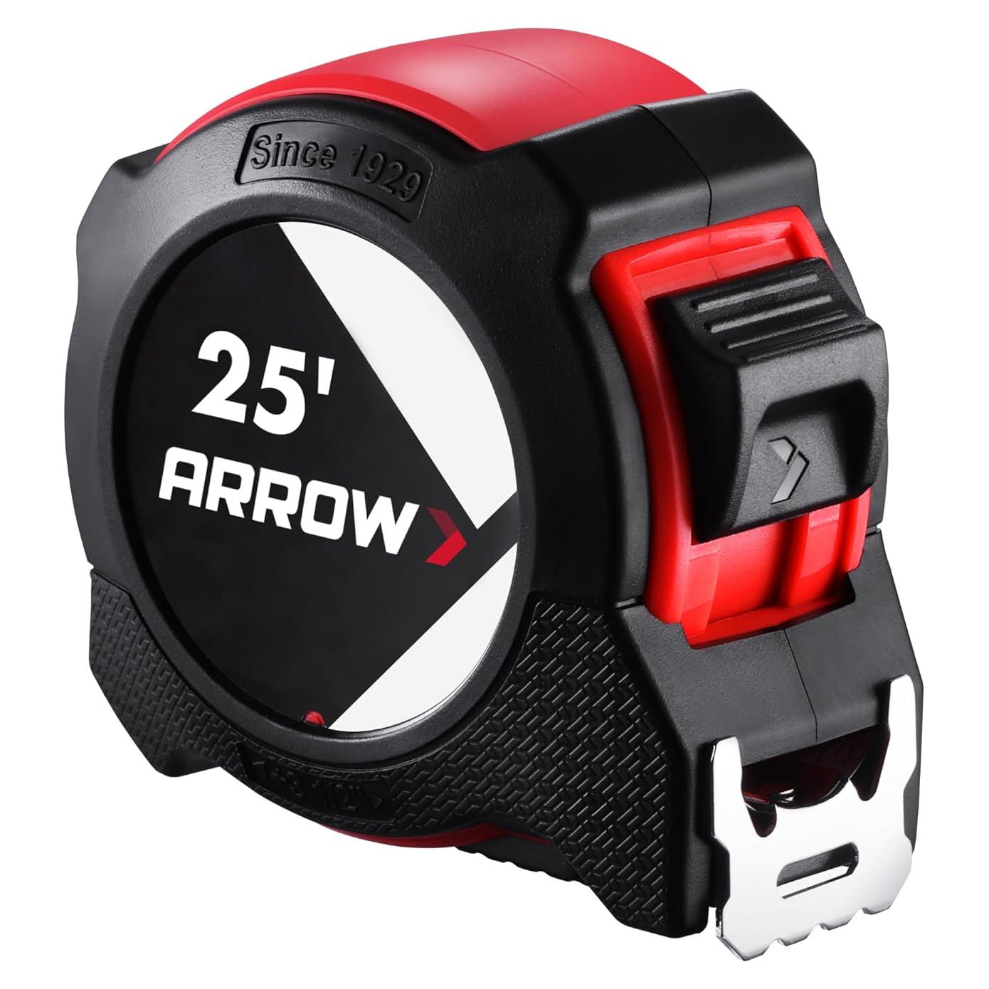 Cinta Métrica Arrow 7.62 m Doble Cara con Bloqueo y Gancho