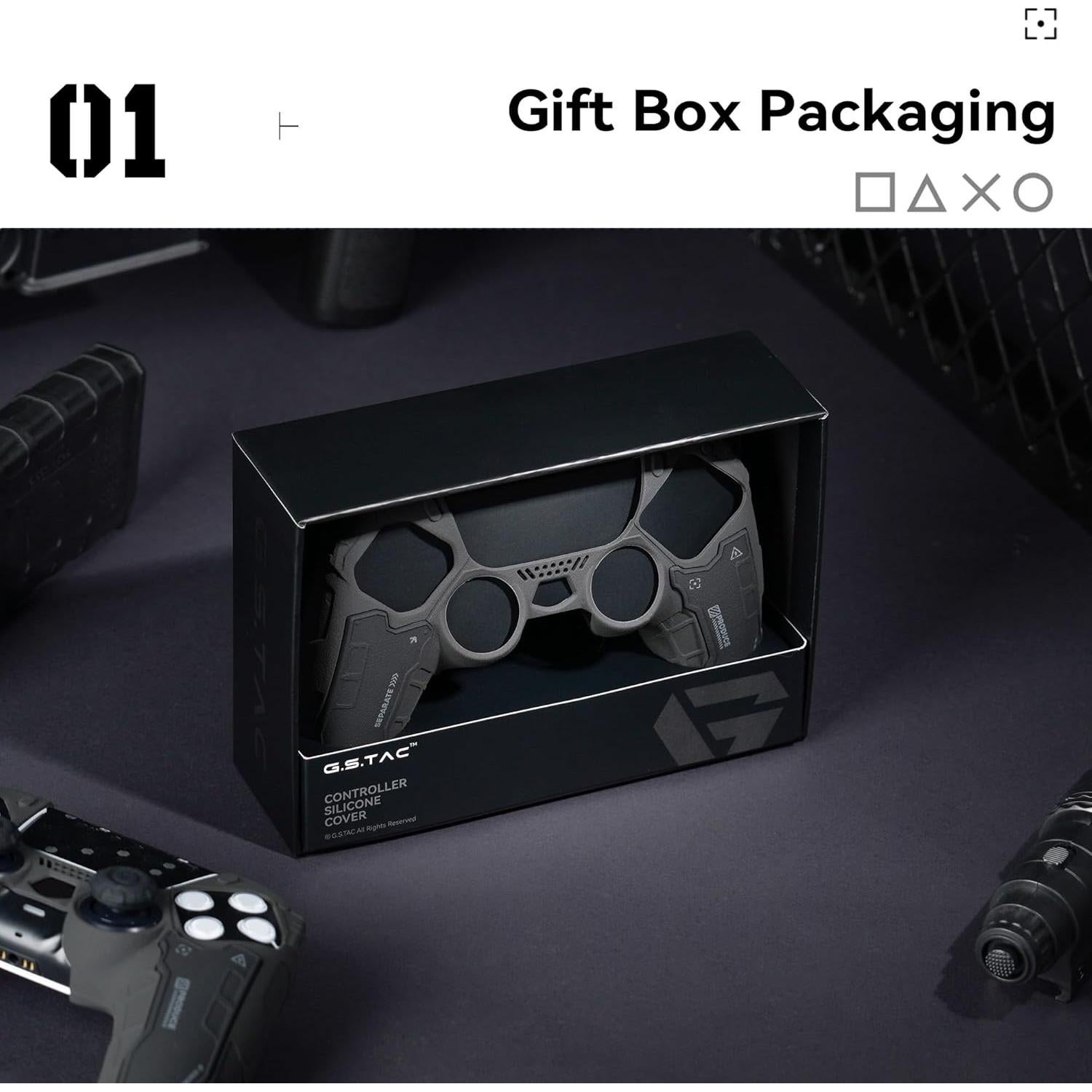 Funda Táctica GeekShare para Controlador PS5 - Silicona Negra