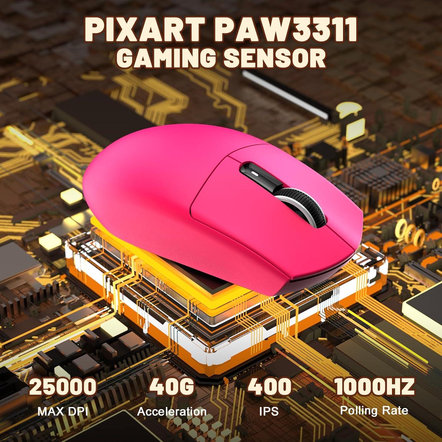 Ratón Gaming Inalámbrico MAMBASNAKE G3 Rojo 25000 DPI