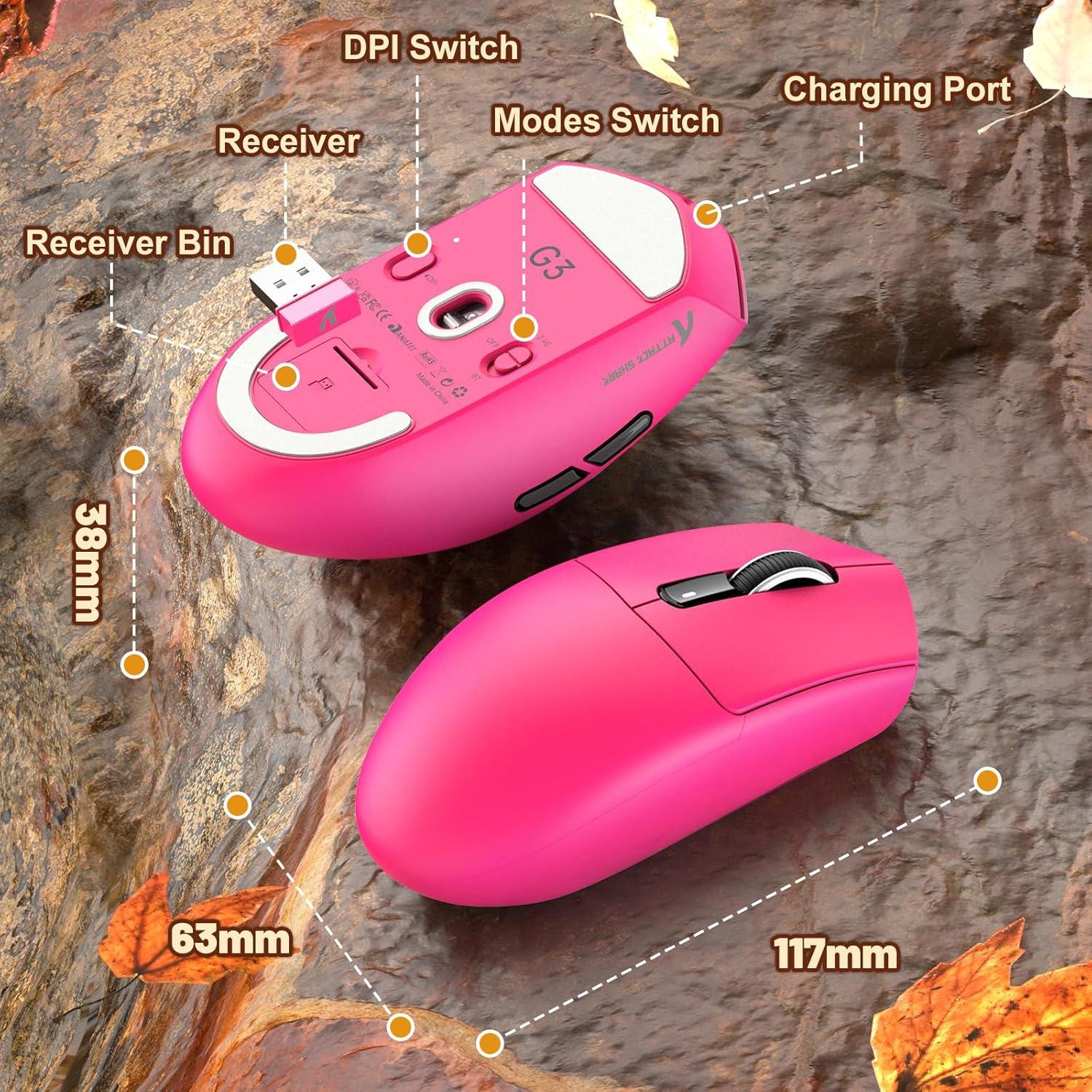 Ratón Gaming Inalámbrico MAMBASNAKE G3 Rojo 25000 DPI