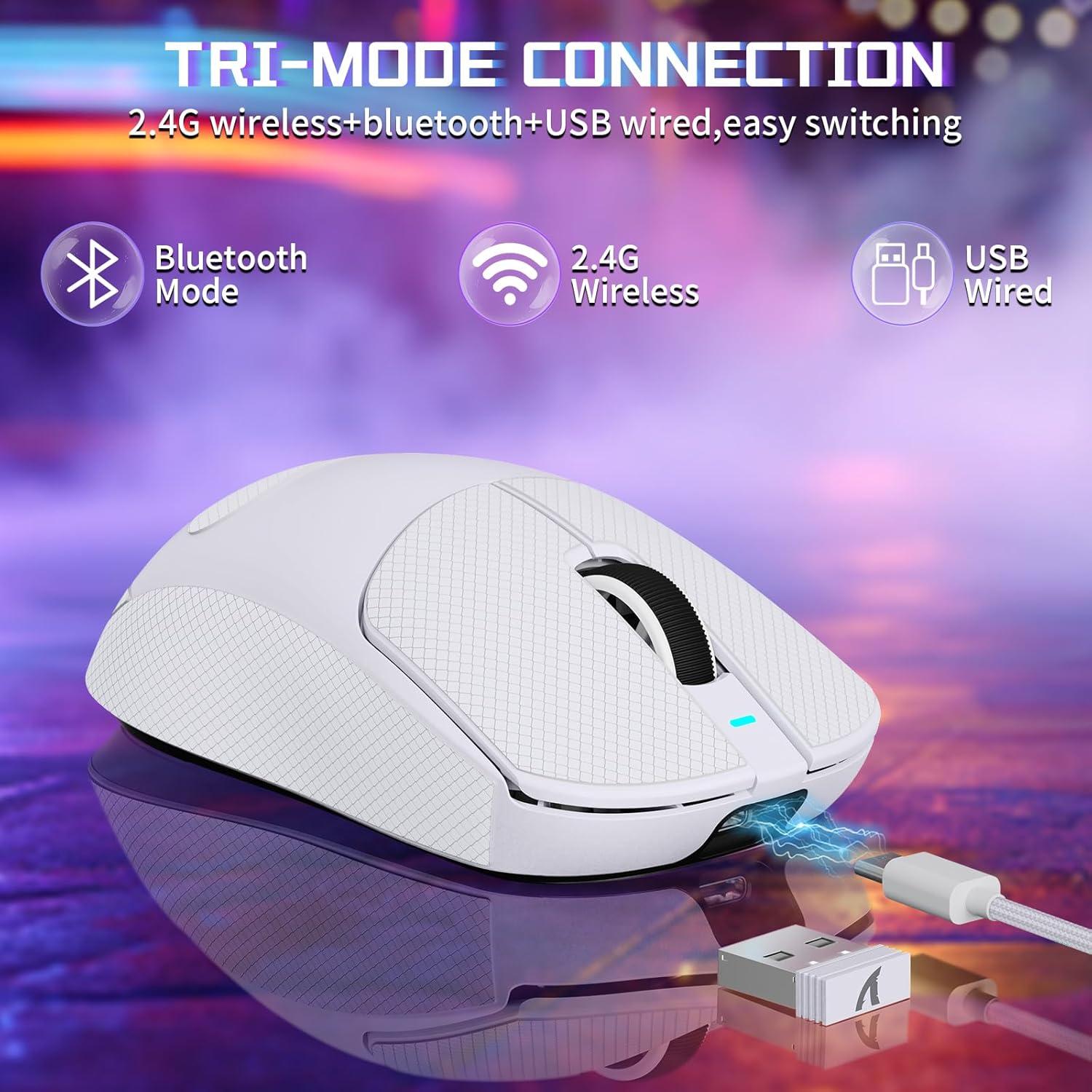 Ratón Gaming Inalámbrico Attack Shark X8SE 25K DPI 59g Blanco