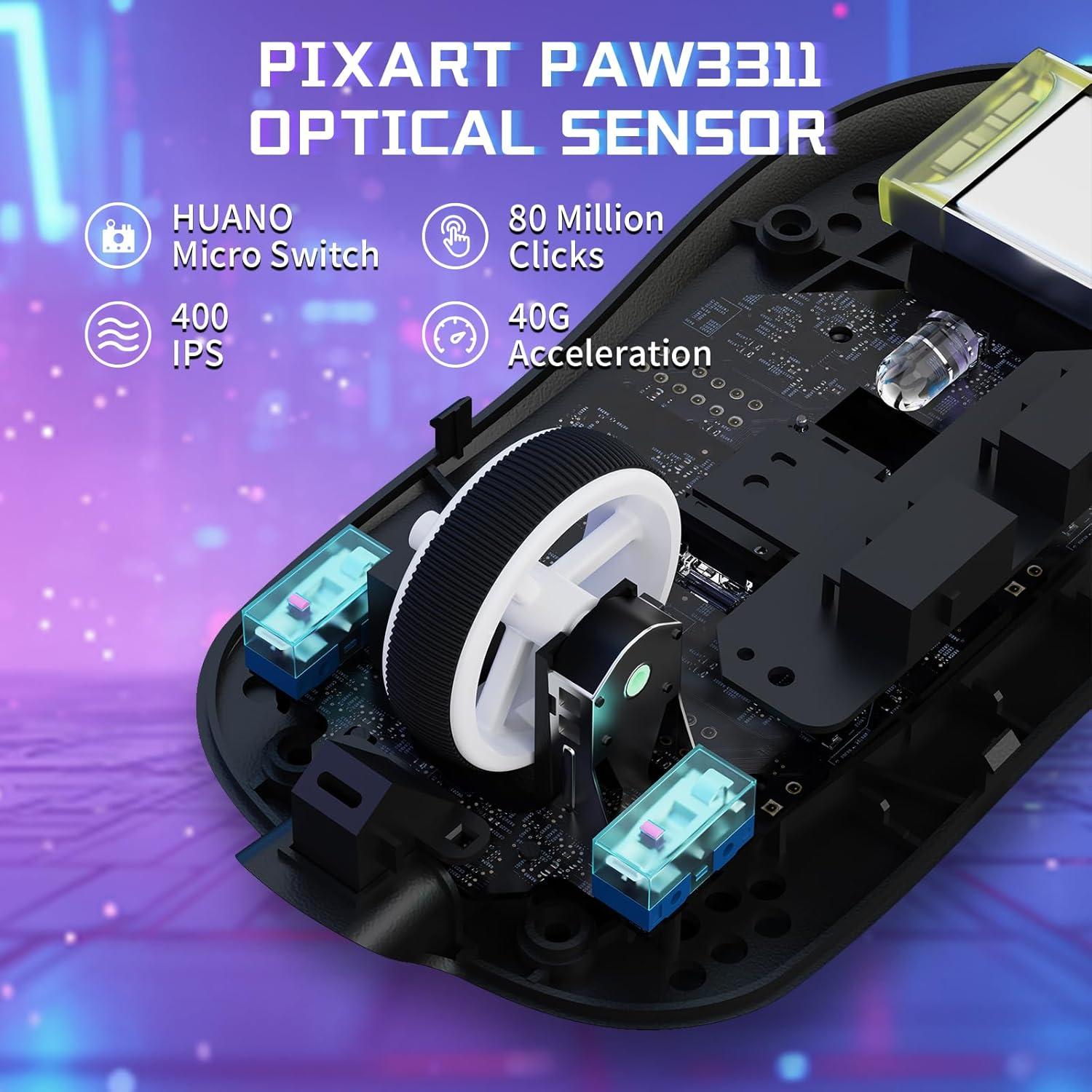 Ratón Gaming Inalámbrico Attack Shark X8SE 25K DPI 59g Blanco