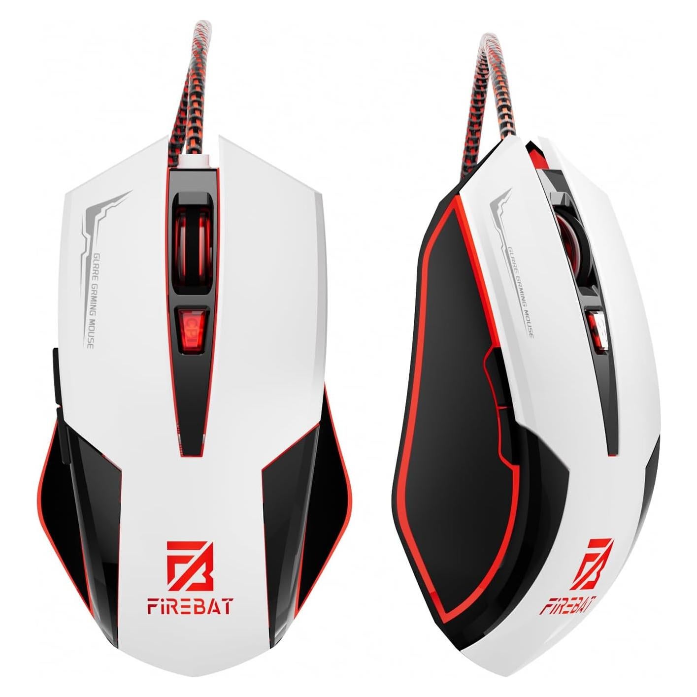 Ratón para Juegos con Cable FIREBAT X3 RGB Blanco - 6 Botones