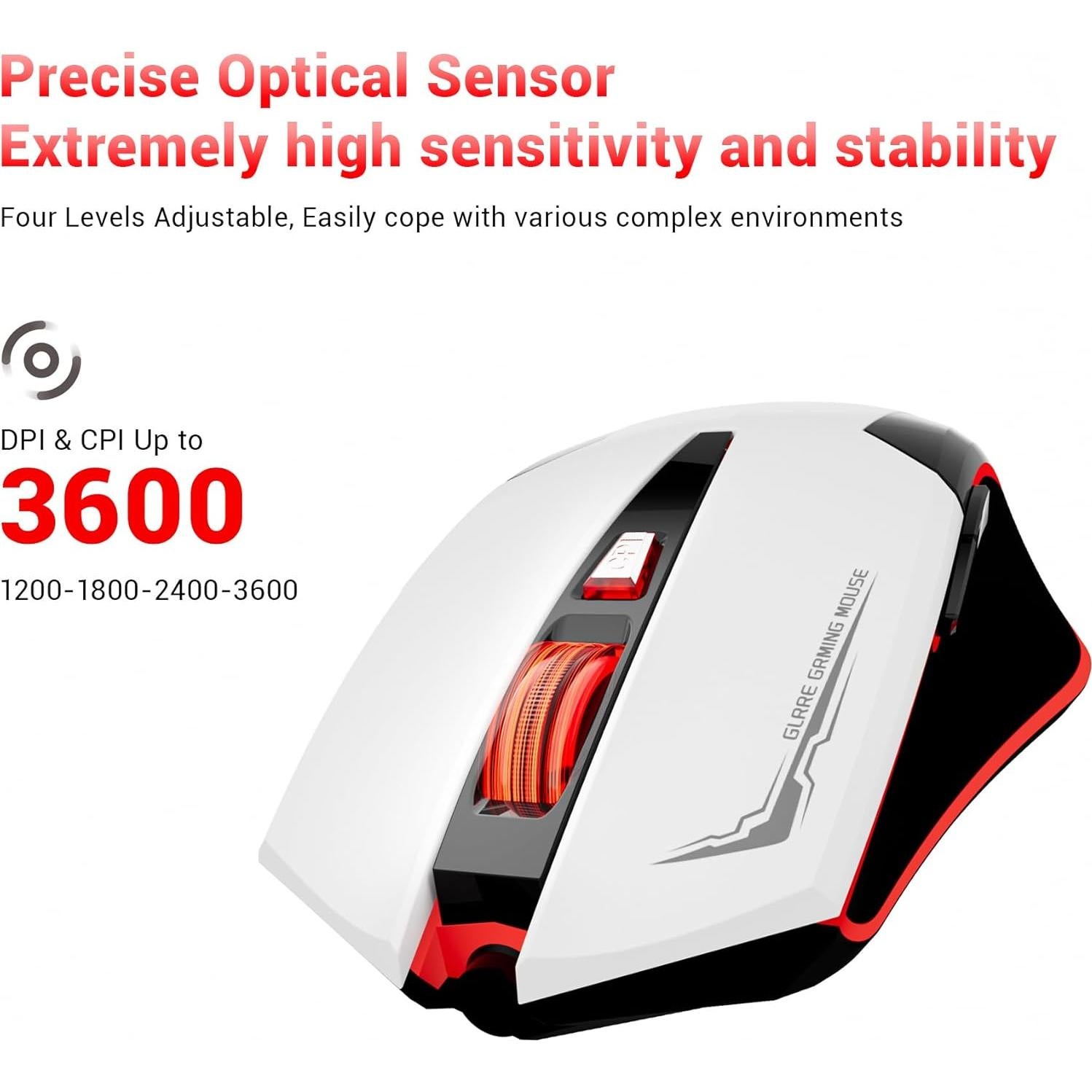 Ratón para Juegos con Cable FIREBAT X3 RGB Blanco - 6 Botones