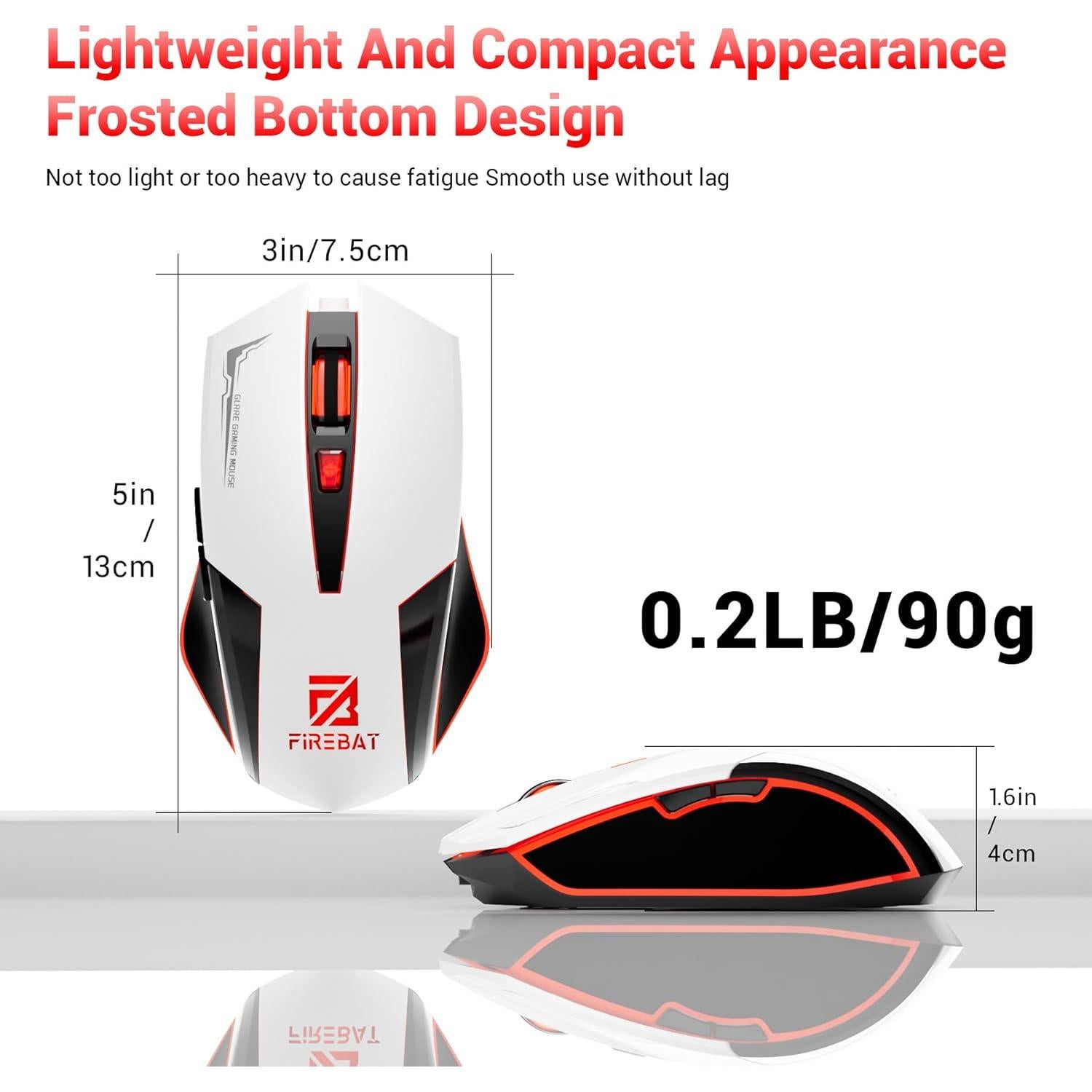 Ratón para Juegos con Cable FIREBAT X3 RGB Blanco - 6 Botones