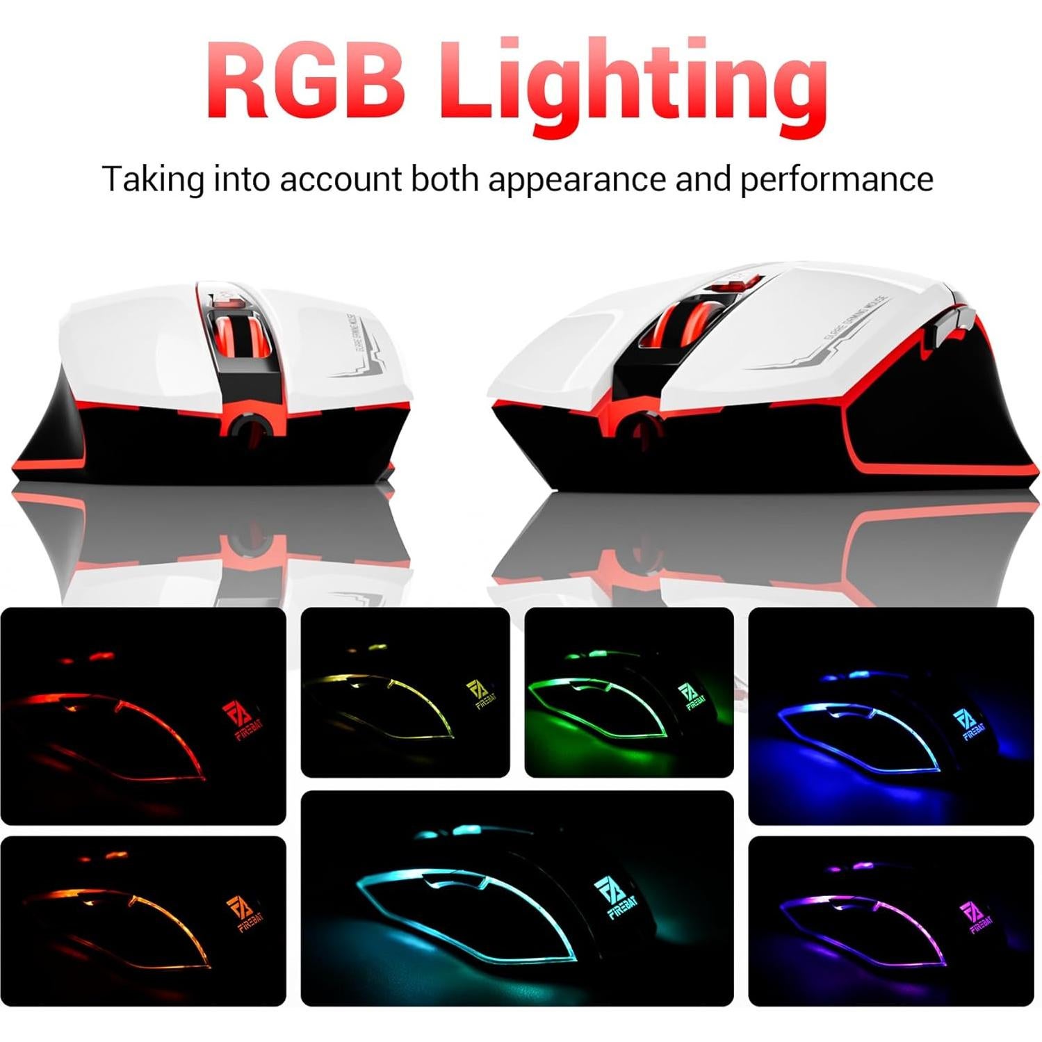 Ratón para Juegos con Cable FIREBAT X3 RGB Blanco - 6 Botones