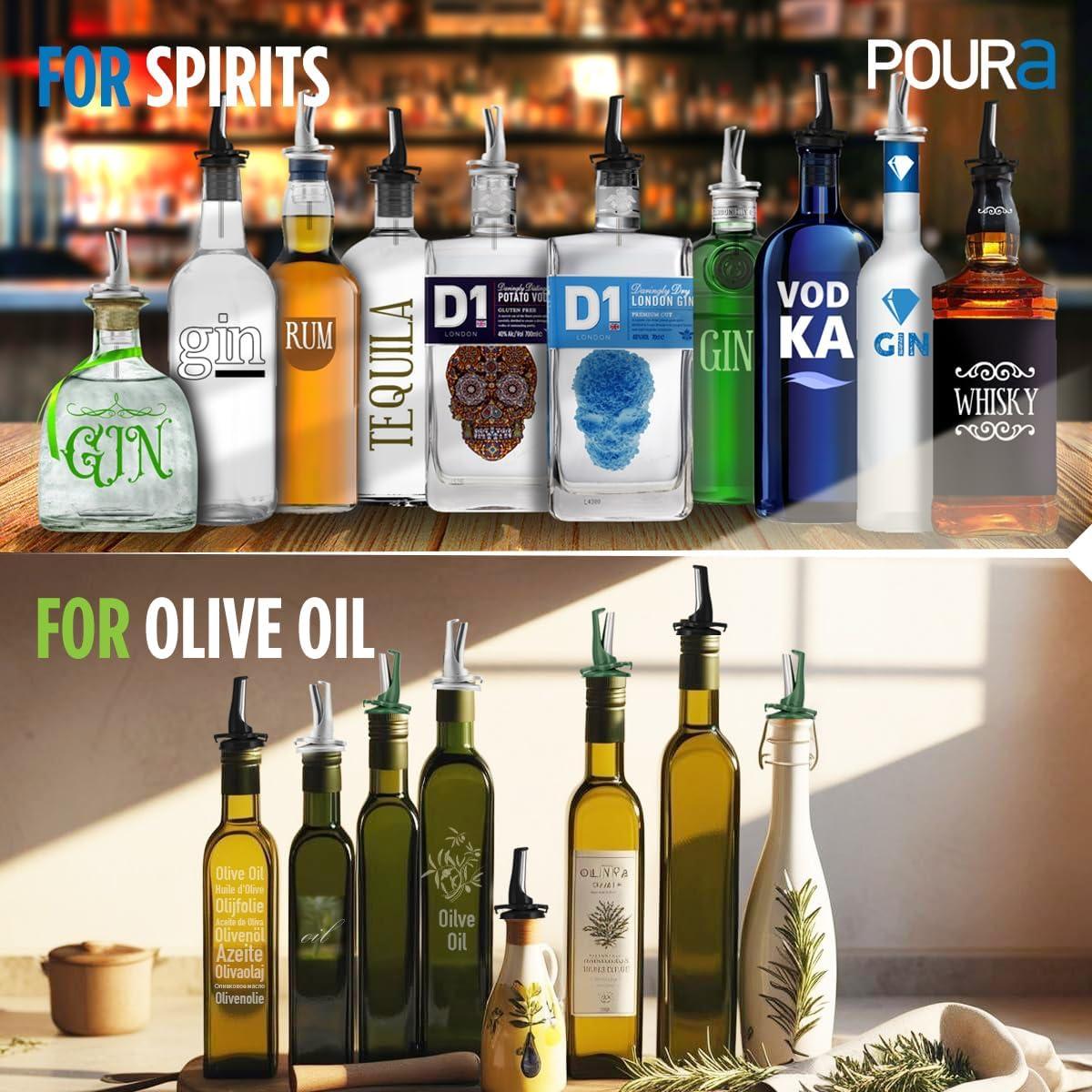 Vertedor de Licor 3 en 1 Poura - Paquete de 2 Negro, Libre de BPA