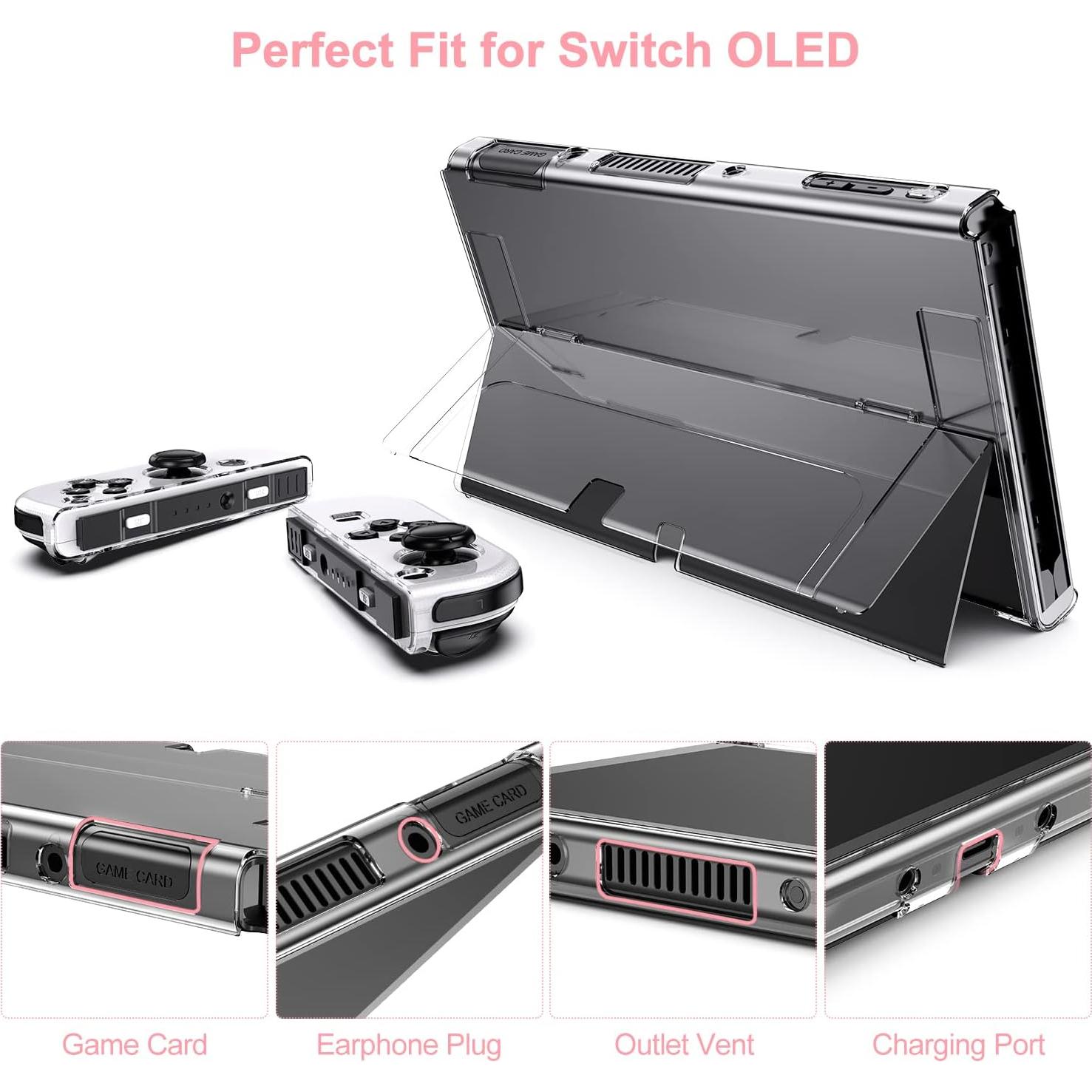 Funda innoAura para Switch OLED 19 en 1 Rosa