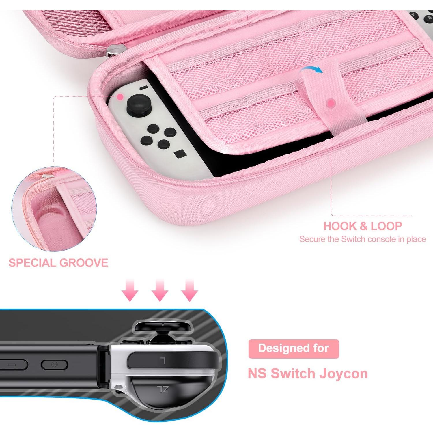 Funda innoAura para Switch OLED 19 en 1 Rosa