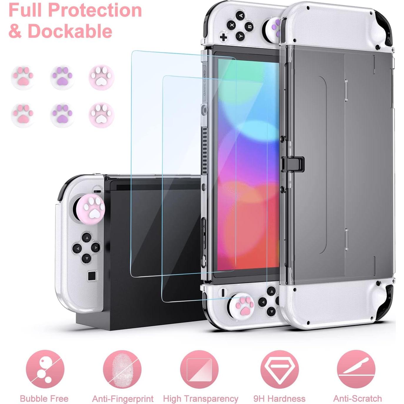 Funda innoAura para Switch OLED 19 en 1 Rosa