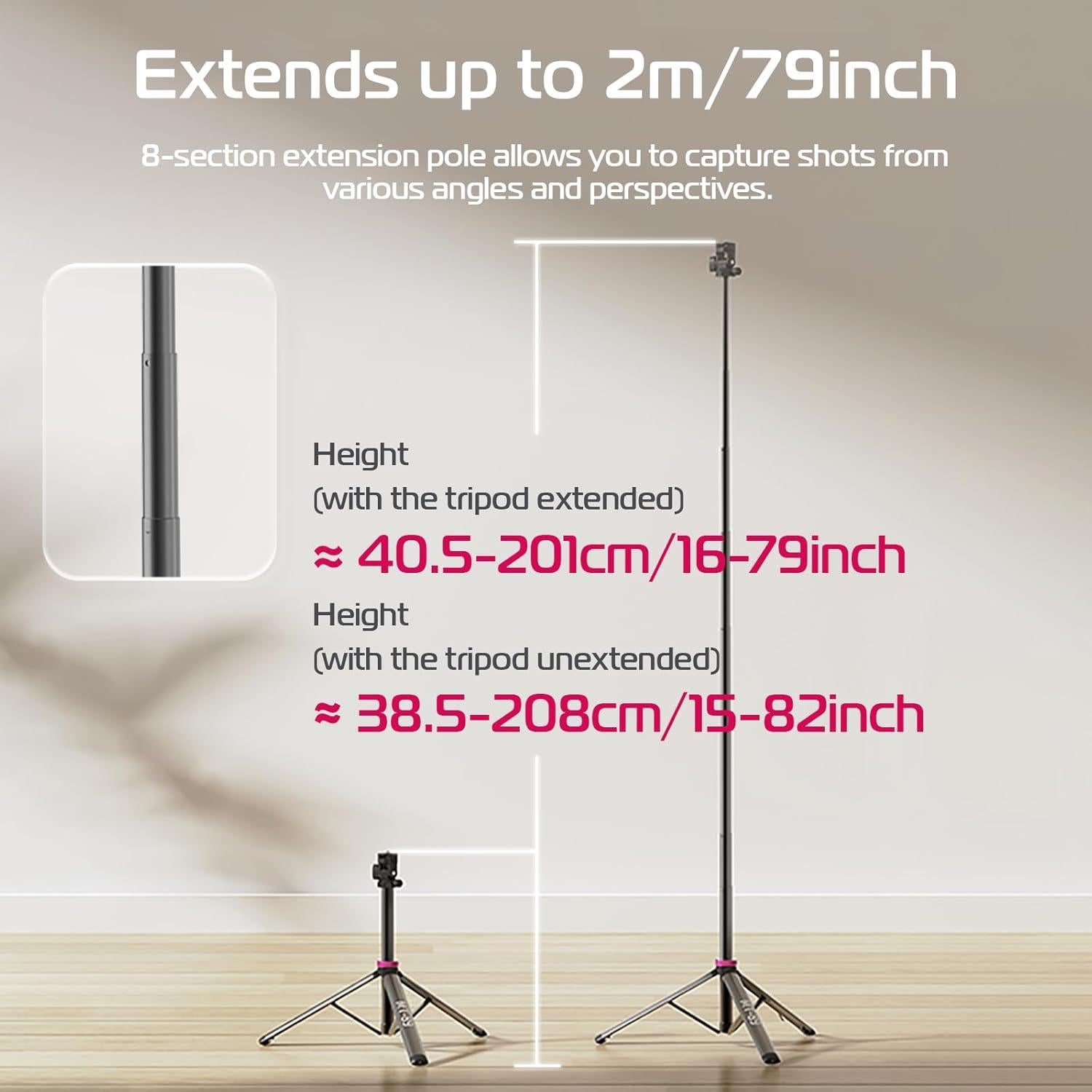 Trípode ULANZI MT-89 Aluminio 70cm Soporte Luz Ajustable