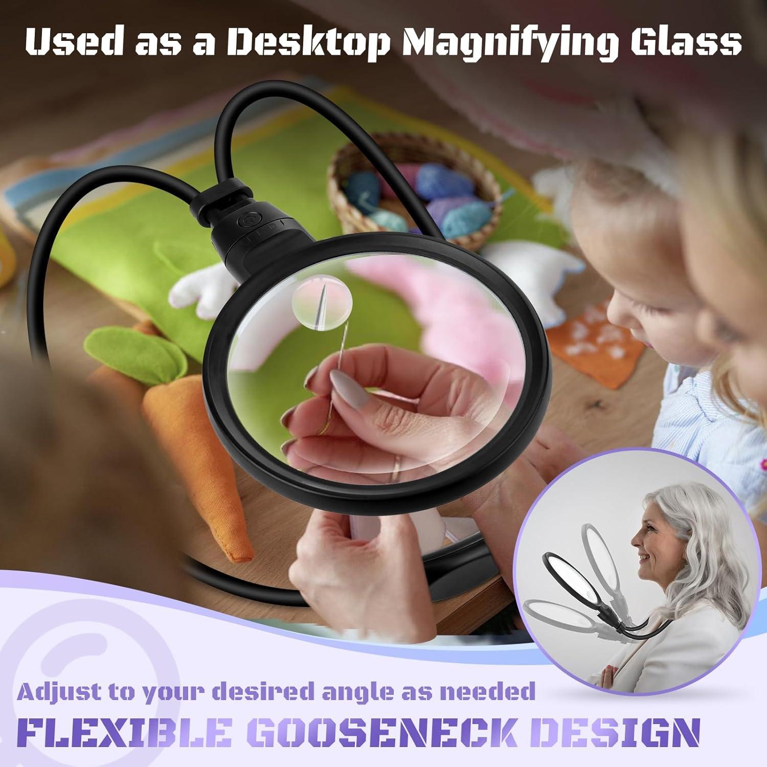 Lupa de Mano Grande 10X 30X NZQXJXZ con Luz LED Ajustable