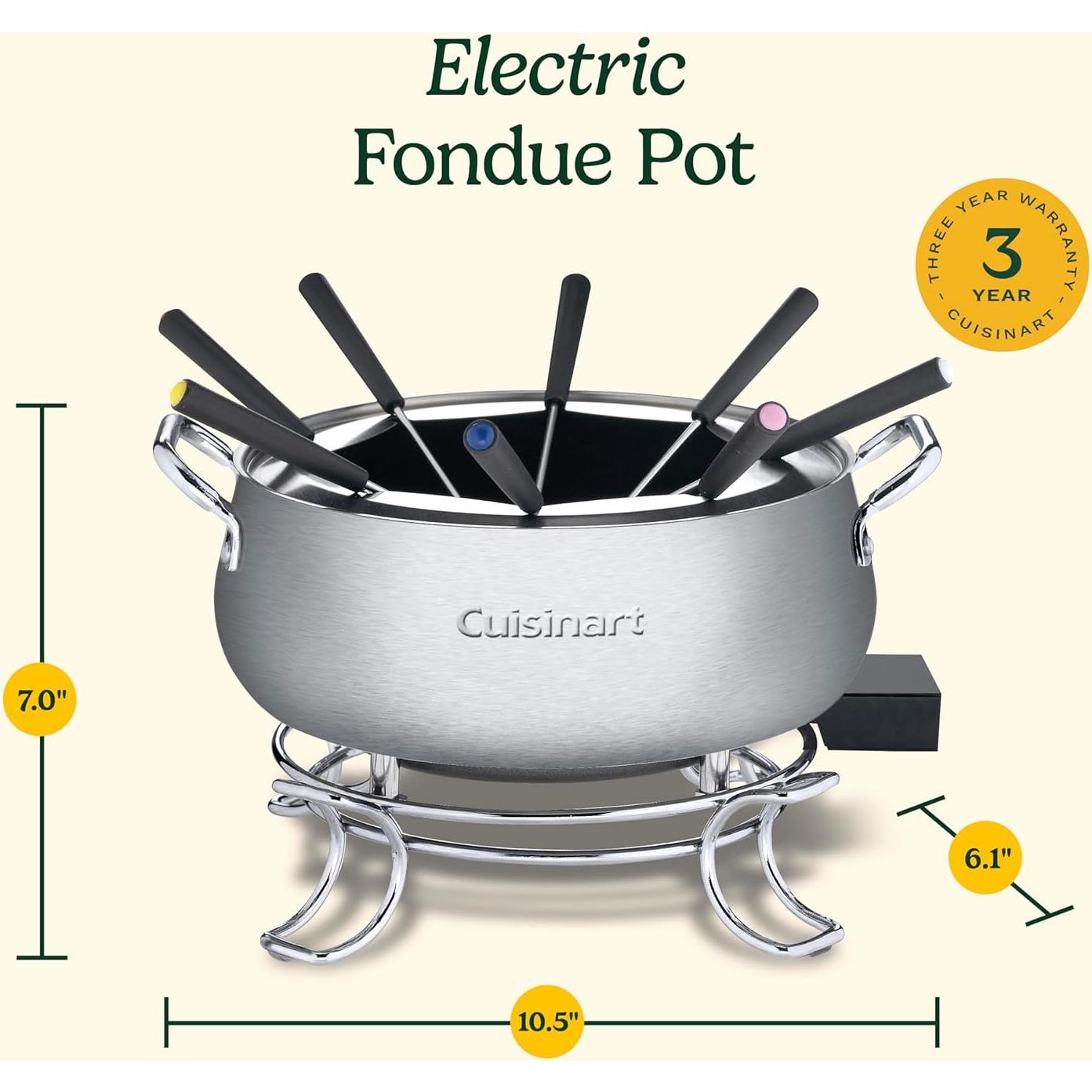 Cacerola de Fondue Cuisinart 2,84L Acero Inoxidable 1000W
