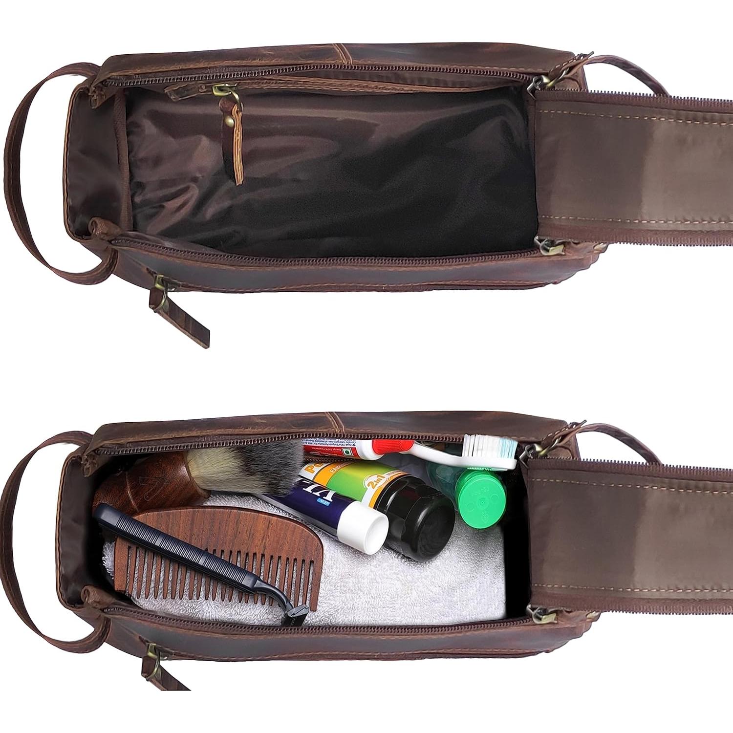 Bolsa de Aseo de Cuero Rustic Town 22x10x12.7cm Vintage