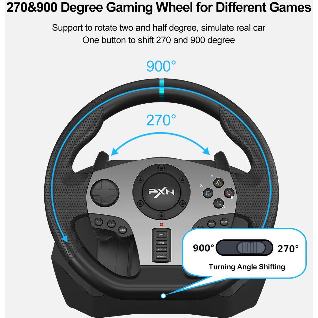 Volante de Carreras PXN V9 para PC, PS4, Xbox y Switch