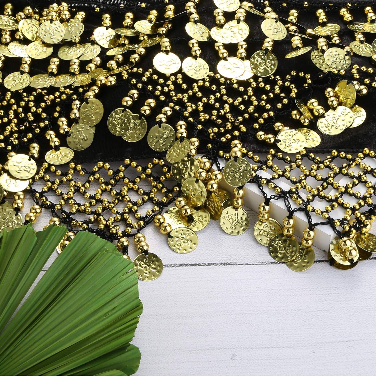 Accesorios de Danza del Vientre ORAZIO 4 Piezas - Bufanda, Cadena y Más