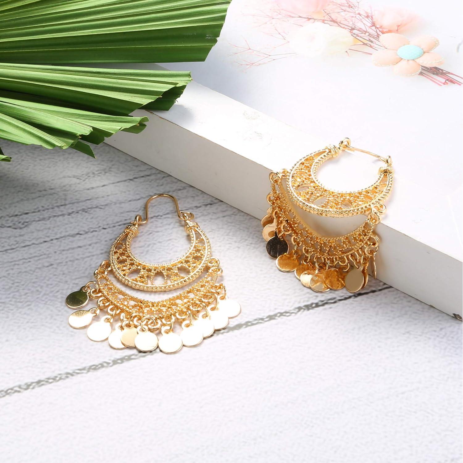 Accesorios de Danza del Vientre ORAZIO 4 Piezas - Bufanda, Cadena y Más