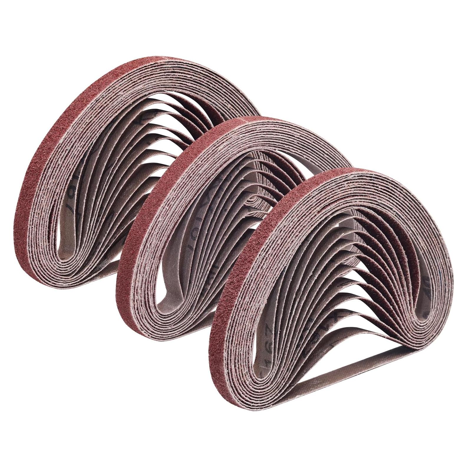 Cintas de Lijado TAOKYID 1/2" x 18" 36 Pcs Óxido de Aluminio