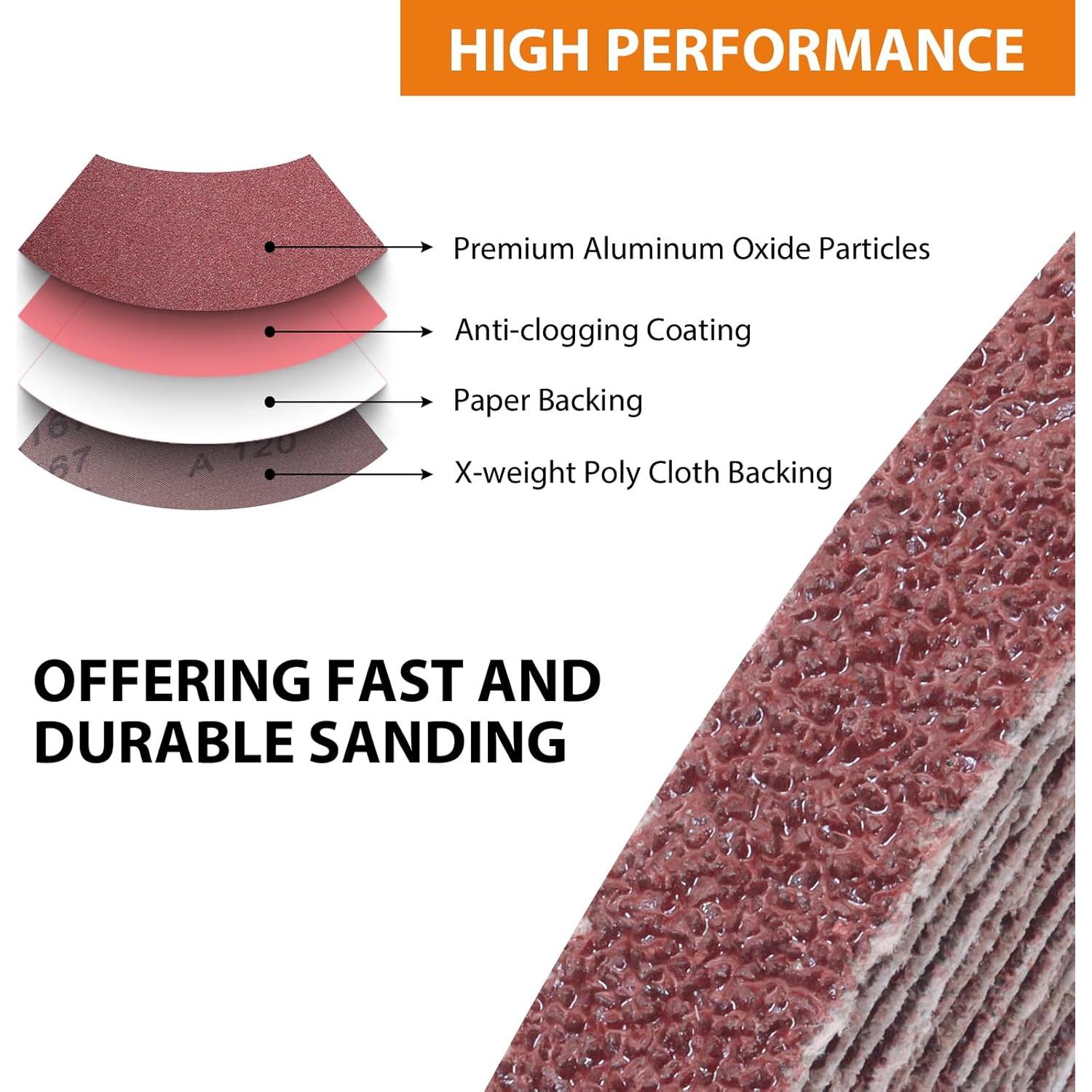 Cintas de Lijado TAOKYID 1/2" x 18" 36 Pcs Óxido de Aluminio