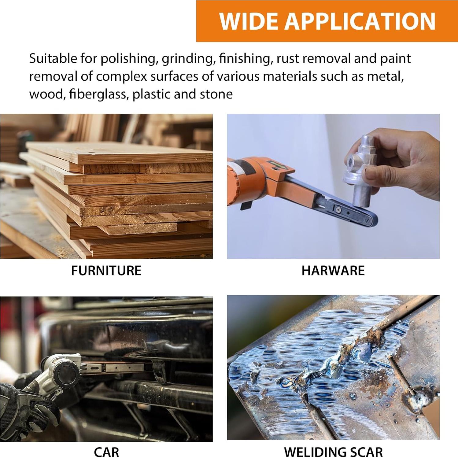 Cintas de Lijado TAOKYID 1/2" x 18" 36 Pcs Óxido de Aluminio