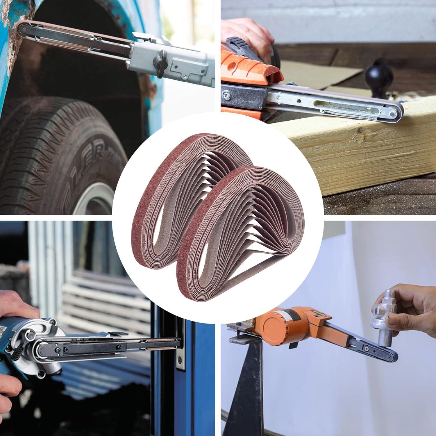 Cintas de Lijado TAOKYID 1/2" x 18" 36 Pcs Óxido de Aluminio