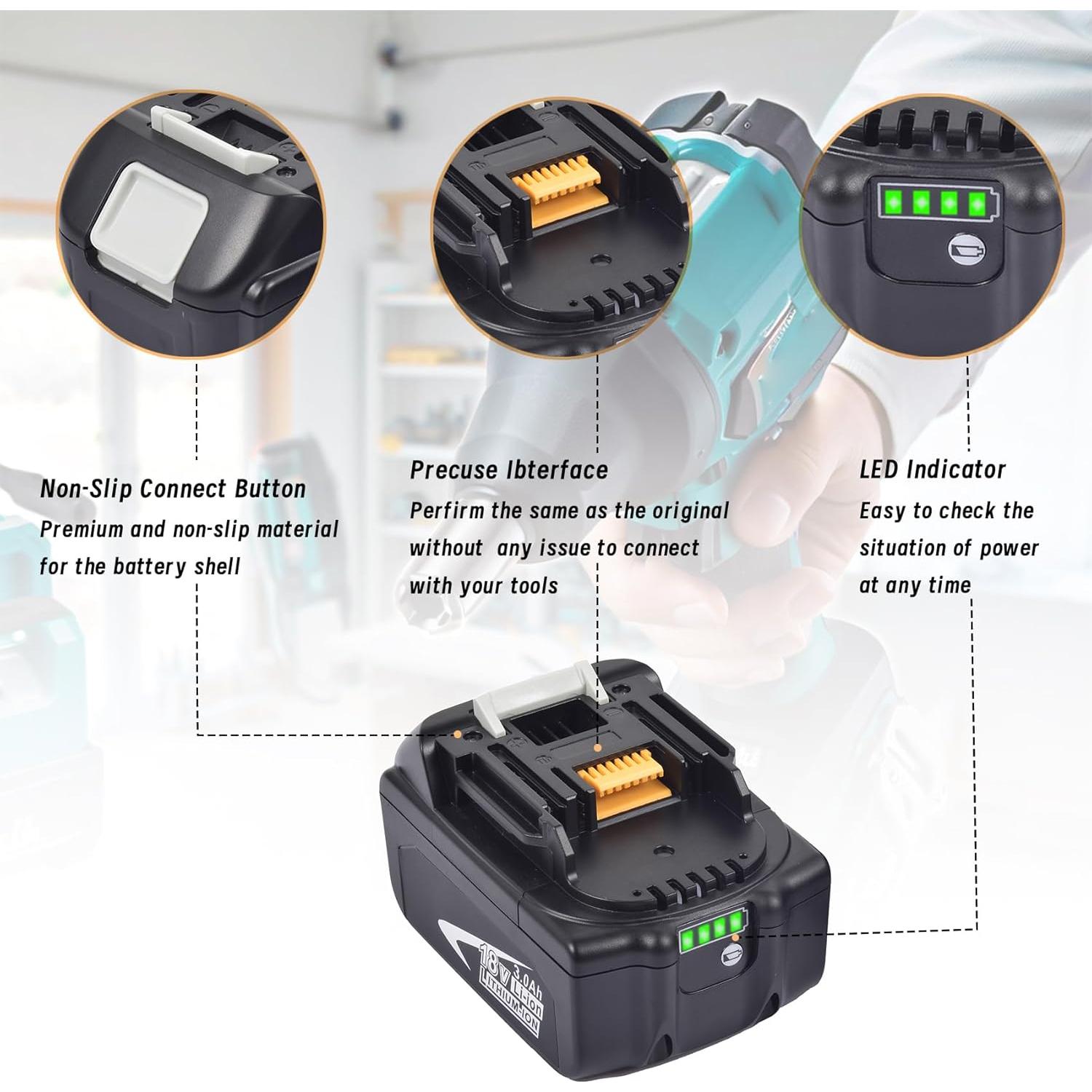 Batería de iones de litio 18V 3.0Ah Makita - Reemplazo