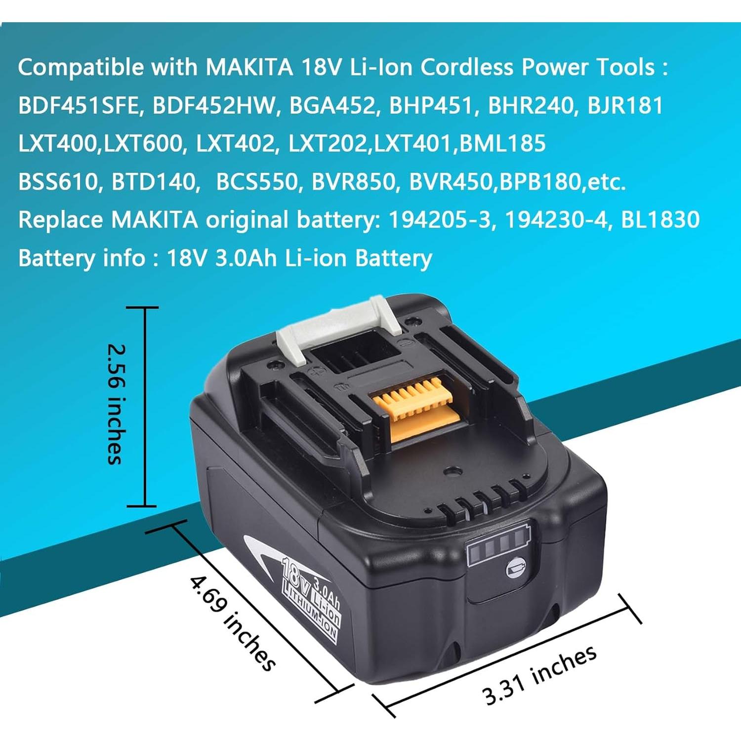 Batería de iones de litio 18V 3.0Ah Makita - Reemplazo