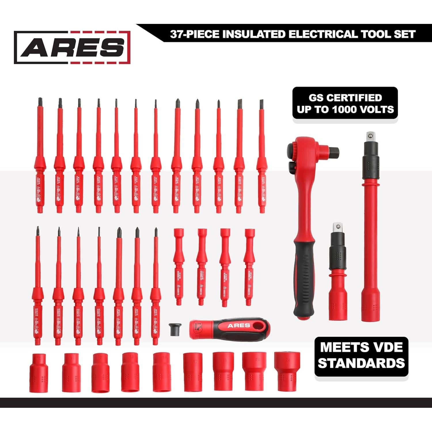 Juego de Herramientas Aisladas ARES 37 Piezas Ergonómico
