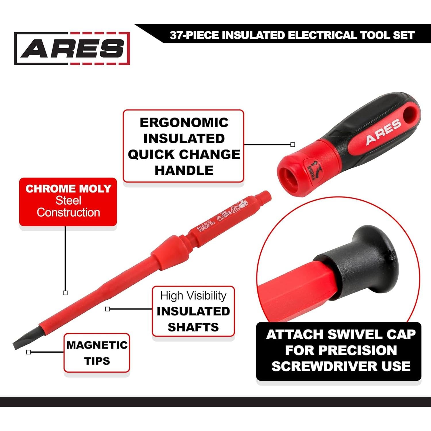 Juego de Herramientas Aisladas ARES 37 Piezas Ergonómico