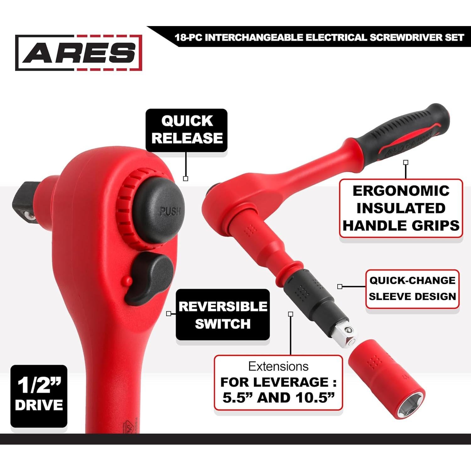 Juego de Herramientas Aisladas ARES 37 Piezas Ergonómico