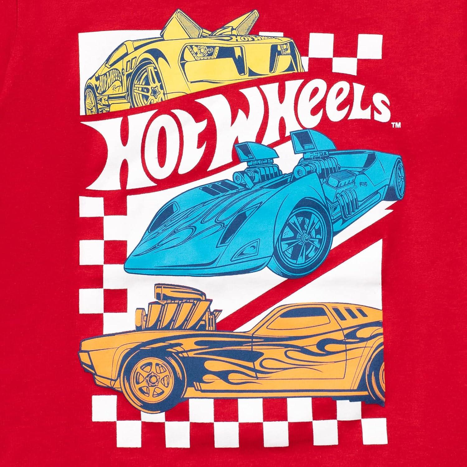 Camiseta de Manga Larga Hot Wheels para Niños 2T Gris/Rojo