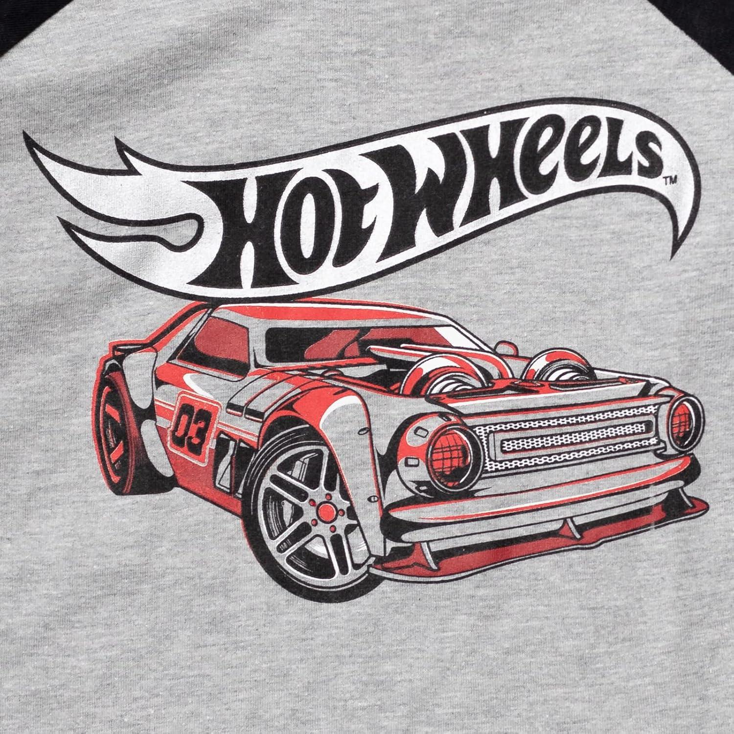 Camiseta de Manga Larga Hot Wheels para Niños 2T Gris/Rojo