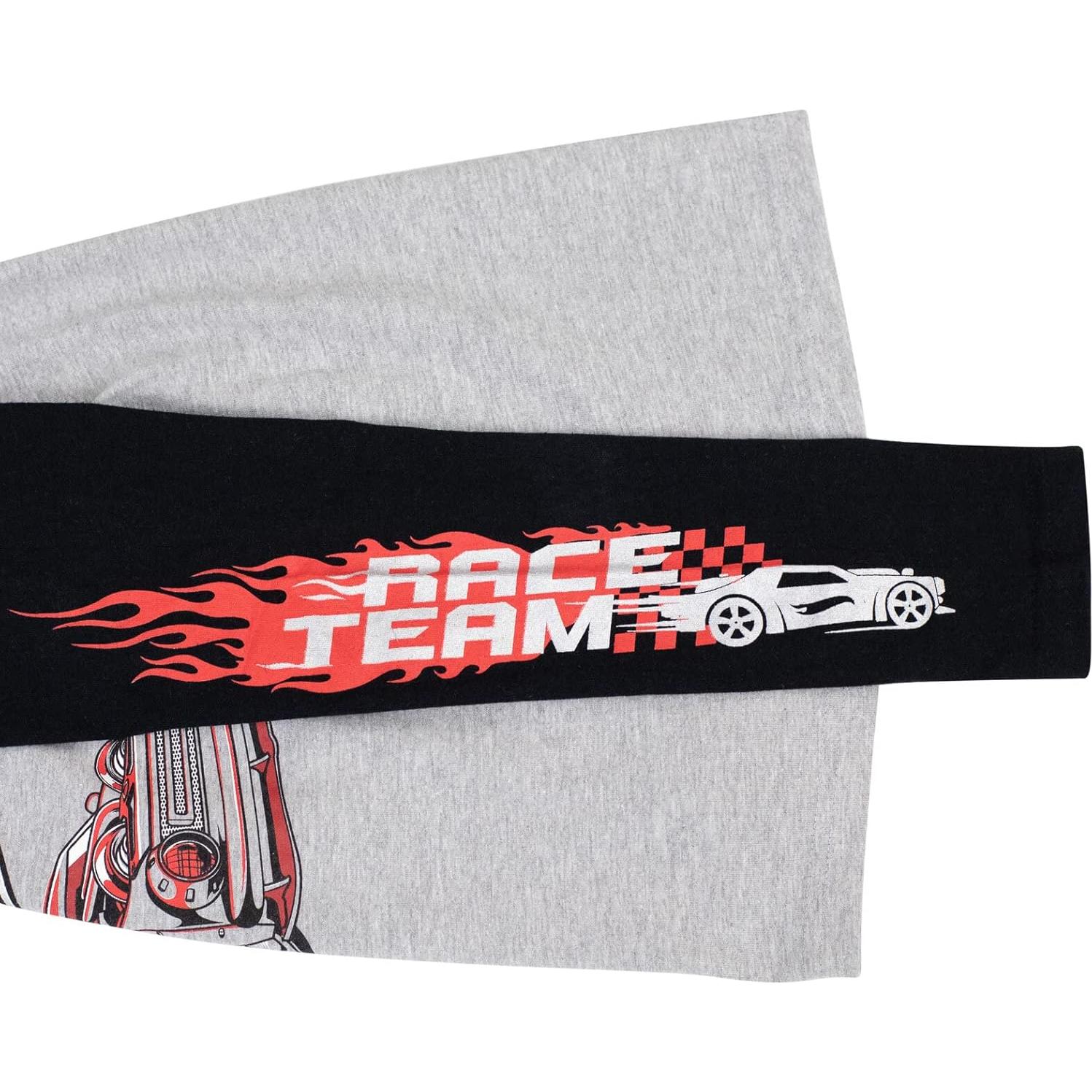 Camiseta de Manga Larga Hot Wheels para Niños 2T Gris/Rojo