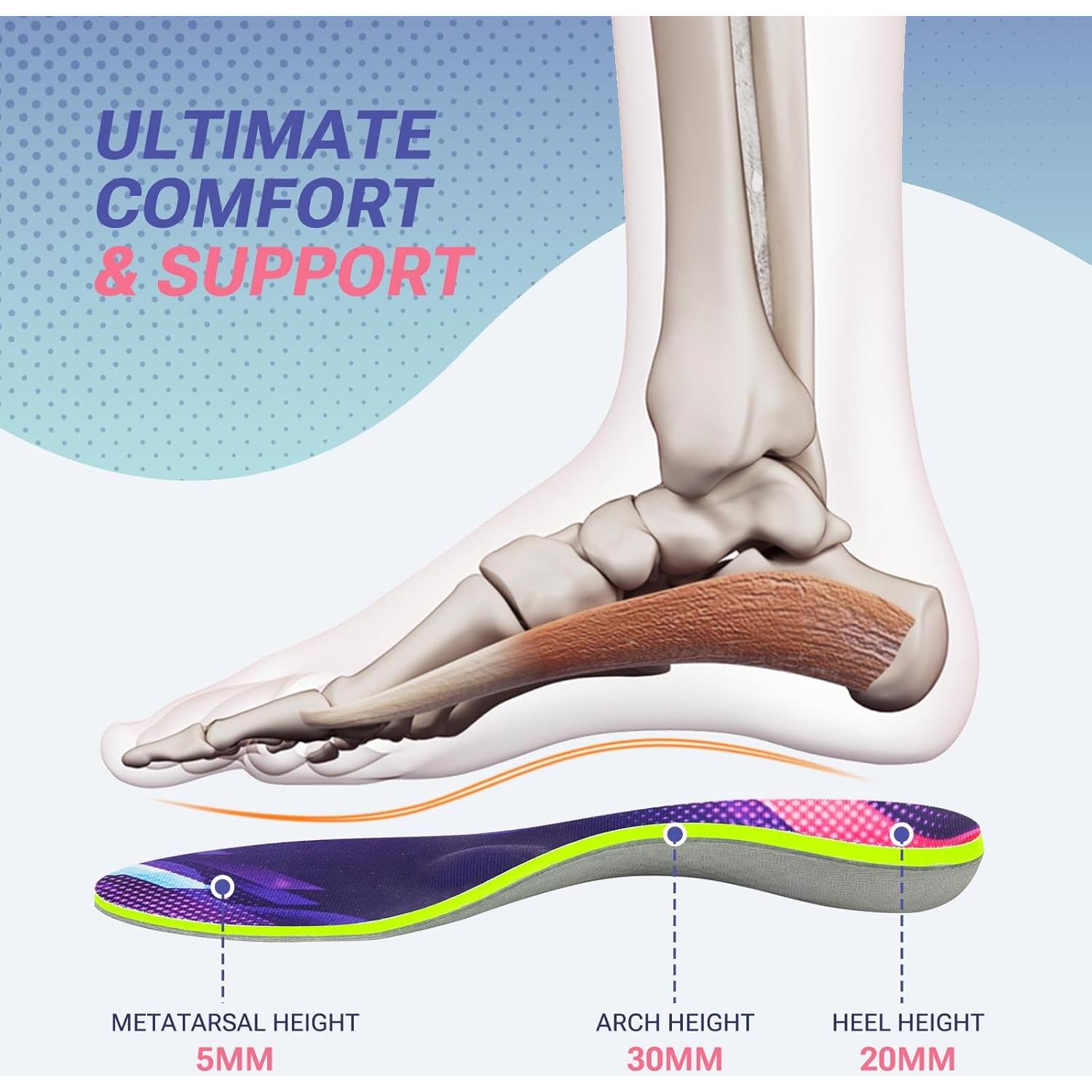 Plantillas ortopédicas XKC para fascitis plantar, tamaño 5-7