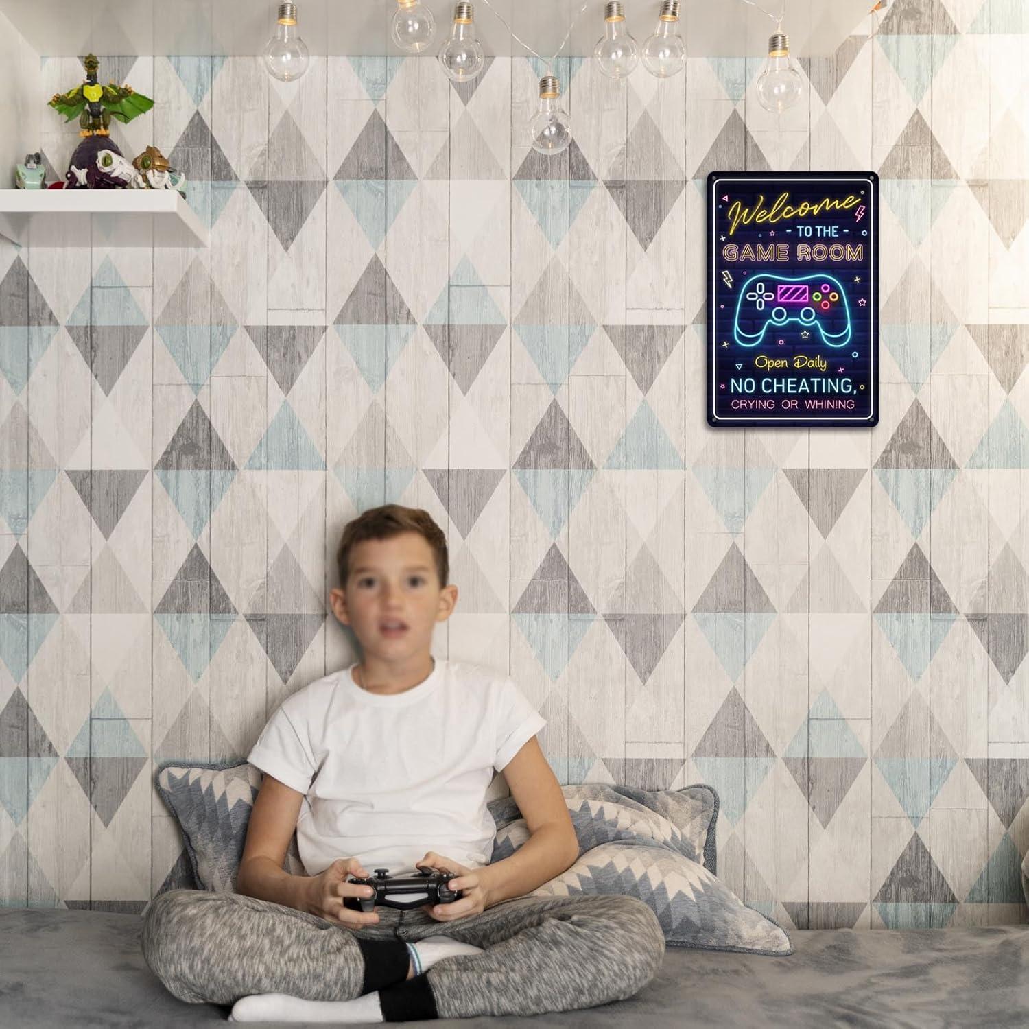 Señal de Bienvenida Sala de Juegos PTWXSW 30.48x20.32cm